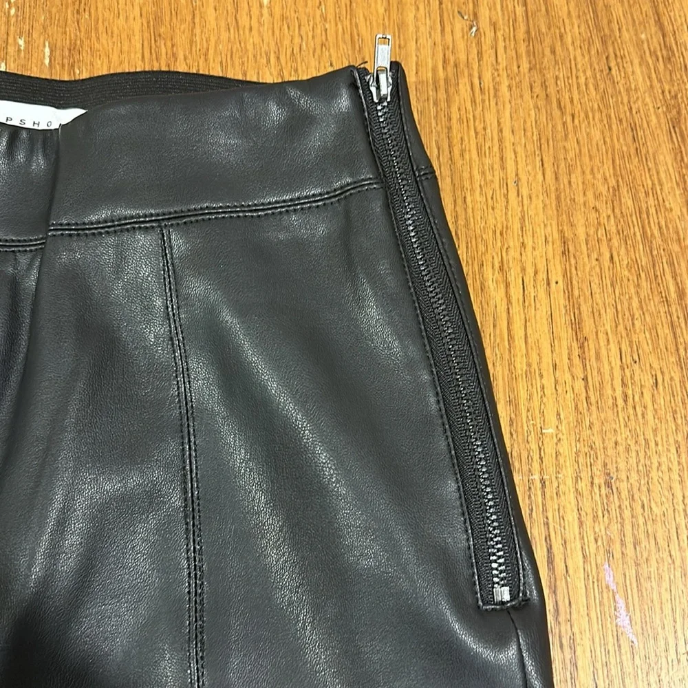 TOPSHOP Faux Leather Pants Size 2 - Picture 4 of 7